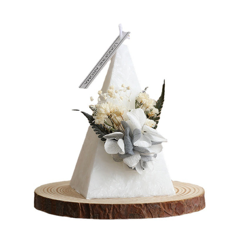 Floral Cone Christmas Candle